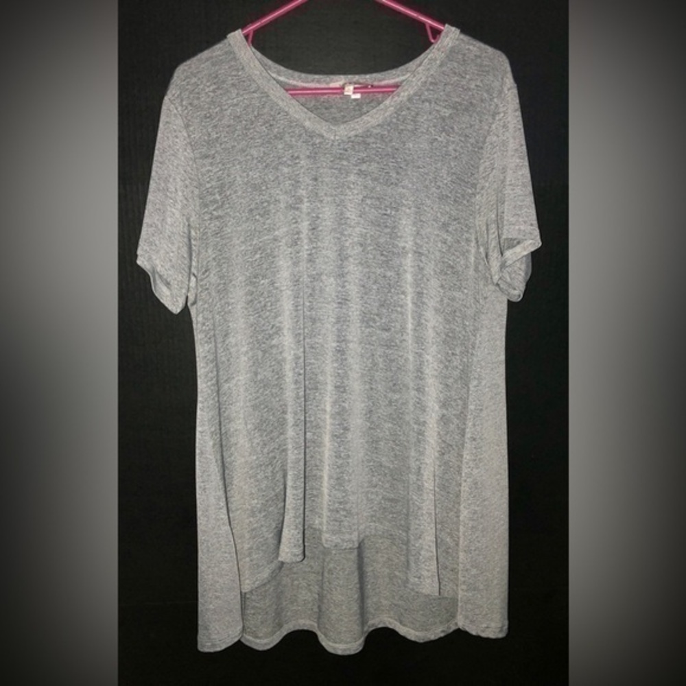 🪽Jess & Jane Gray V-neck Short Sleeve Tunic